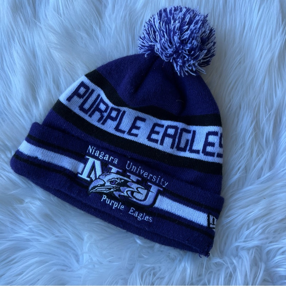 New Era purple and White Niagara University Purple Eagles Beanie